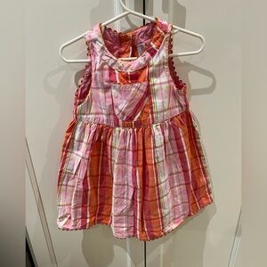 Chelsea’s corner Pink and Orange Plaid Sleeveless Dress 2t